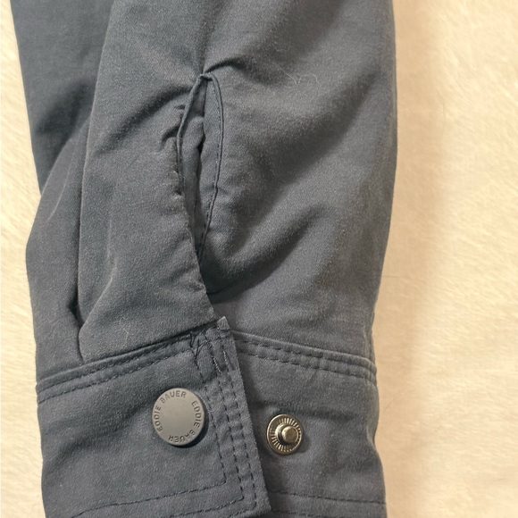 Eddie Bauer Navy Shacket Style with buffalo plaid lining - Picture 4 of 13